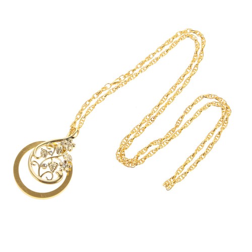 VETEMENTS Ciondolo Abbigliamento Floreale Miss Collo Lente di Ingrandimento Vetro Lente di Ingrandimento Collana