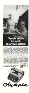 Olympia Schreibmaschine 1960: African Safaris Vintage Print Ad - Bild 1 von 1