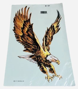 NOS Vintage 1977 Decorcal Transfer Decal Eagle Motorcycle Man Cave Kitschy Craft - Picture 1 of 4