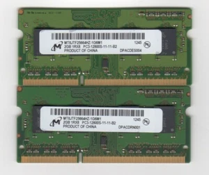 Set of 2 Micron MT8JTF25664HZ-1G6M1 2GB PC3-12800 DDR3 SDRAM Modules - Picture 1 of 1