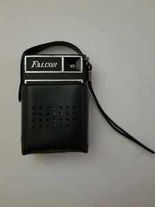 Vintage Sechs Transistor Radio Falke mit Leder Tragetasche silber & schwarz - Bild 1 von 4