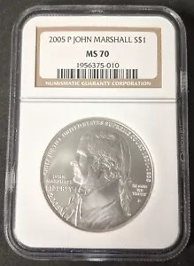 2005 P John Marshall Silver Dollar ~ NGC MS70 ~ Commemorative $1 - Picture 1 of 5