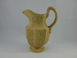 Antique Elijah Jones Cobridge Relief Moulded Stoneware Jug Elizabethan c.1840 - Picture 1 of 9