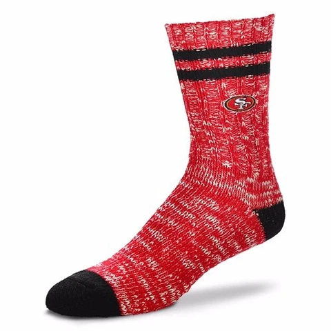 San Francisco 49ers NFL For Bare Feet Men's Alpine Soft Crew Socks-SZ LARGE Cover