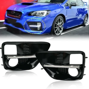 LED Driving Fog Light Bezel Cover White Light Fit 2015 2016 2017 Subaru WRX STI - Picture 1 of 7