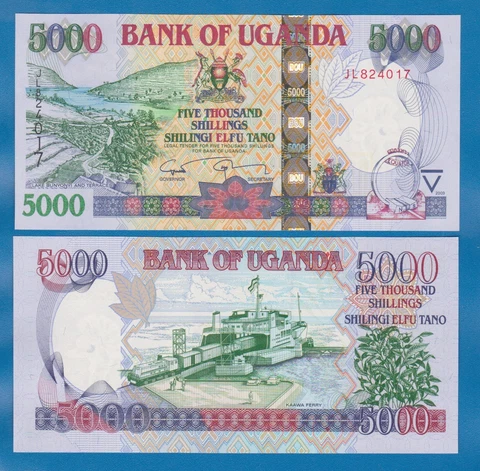 Uganda 5000 Shillings P 44d 2009 UNC ( P 44 d ) 5,000 Cover