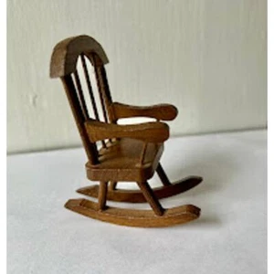 Vintage dollhouse wood rocking chair 3" - Picture 1 of 10