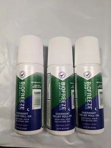 3 X Biofreeze Menthol Overnight Roll-On Pain Relieving Gel 2.5 FL OZ Exp 5/2026 - Picture 1 of 1