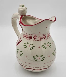 Temp-Tations by Tara Holiday Season 2qt Pitcher Angel Handle Red White Green - Picture 1 of 10