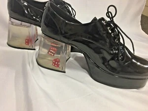 Pimp Platform Shoes With Water / Dice Heels - UK Size 13 - Picture 1 of 6