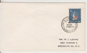 Stamp 1963 Australia 5d Red Cross on H. Levine Brooklyn USA first day cover - Picture 1 of 1