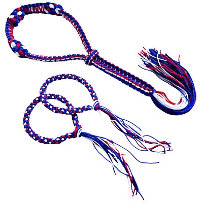 RED WHITE BLUE MUAY THAI FIGHTER MONGKOL HEADBAND AUTHENTIC ARM BAND (SET) - Image 1 of 4