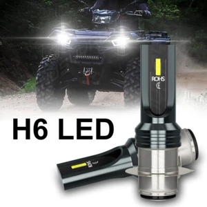 6000K BA20D H6 LED Bulb Hi/Low Light Motorcycle Moped ATV Headlight 12V White - Picture 1 of 11