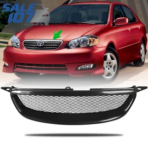 For 2003-2008 Toyota Corolla Front Bumper Grille Upper Black Metal Mesh Grill - Picture 1 of 8