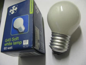 10 x GET  60W E27 ES OPAL Golf Ball Round 45mm Lamp Light Bulb Job Lot UK SELLER - Picture 1 of 2