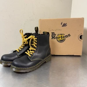 Dr Martens Boots KIDS BOYS Size 4 Black Lace Up Zip Leather Pascal J - Picture 1 of 12