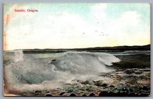Postcard Oregon c1909 Seaside View Ocean Surf Rock Coast - Picture 1 of 2
