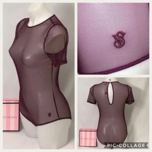 Victoria's Secret Sheer Short Sleeve Bodysuit SZ MEDIUM NEW - Picture 1 of 5