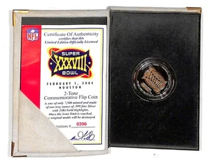 Official Super Bowl XXXVIII 38 Game Coin 1 Troy 02 Silver Patriots Panthers - Picture 1 of 3
