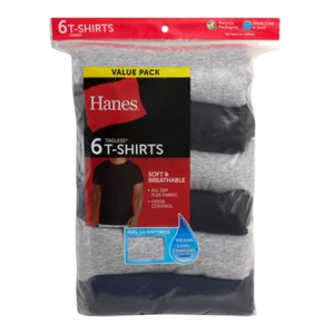 Hanes Mens 6 Pack Crew Neck T-Shirts Size XL Cool Comfort Value Pack Tagless NEW - Picture 1 of 15