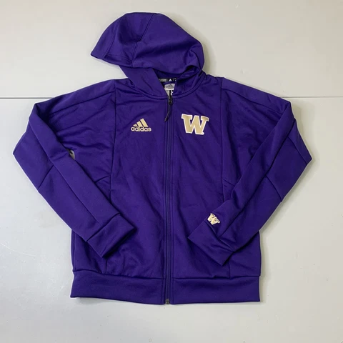 New Adidas University Of Washington Huskies Hoodie Sweatshirt Team Issue Purple Cover