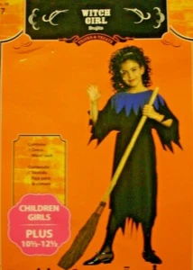 Witch Girl HALLOWEEN COSTUME 2pc + bonus Hat. GIRLS Plus 10.5-12.5 /gh4 - Picture 1 of 1