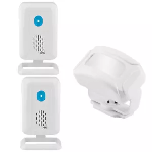 1 Waterproof Sensor + 2 Receiver Loud Horn Bright Flashing Siren Alarm Bird Song - Picture 1 of 12