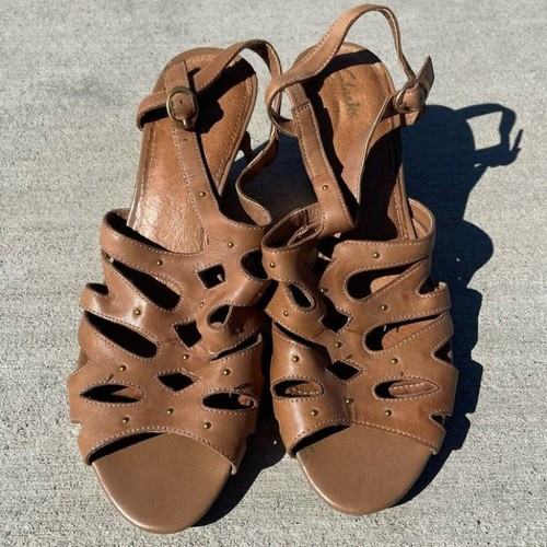 Sandali donna Clarks Artisan zeppa marrone perline cinturino alla caviglia comodi cinturino 9