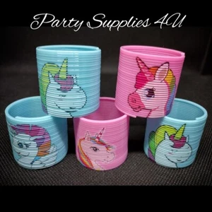 3pk Unicorn Mini Slinky. Stocking/Party bag filler/fidget/kids/springs/girls/toy - Picture 1 of 2