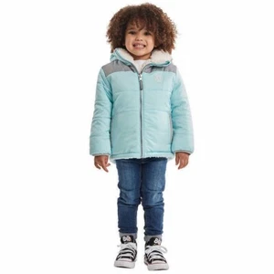 Gerry Girls Reversible Sherpa Winter Snow Jacket Coat Ice Cave Teal Cream Size 6 - Picture 1 of 7