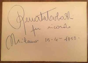 Biglietto autografo di Renata Tebaldi - Picture 1 of 1