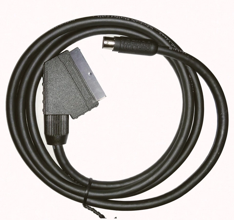 Retro Access Mini-Coax Pro Coaxial RGB Cable, Mini-DIN 8 to SCART 6ft (1.8m) - Image 1 of 2