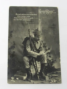 WWI German Feldpost Postcard 1915 Picklehaube Soldier to Home Augsburg Germany - Picture 1 of 2