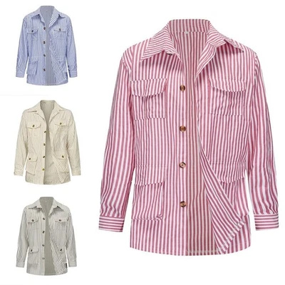 Smart Casual Men's Long Sleeve Striped Cardigan Jacket Perfect for Outings - Image 1 of 4