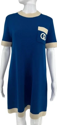 Gucci синий трикотажа шерсти мини-платье - размер большой - Изображение 1 из 4