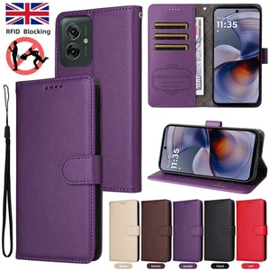 For Motorola G05 G15 G35 G55 G75 G85 Edge 50 60 Flip Leather Case Wallet Cover - Picture 1 of 81