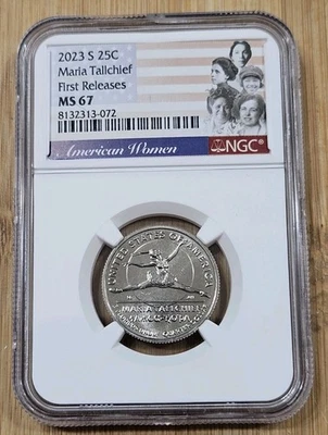 2023 S Maria Tallchief 25c American Women Quarter, NGC MS67 First Release - Image 1 of 2