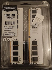 Cruical Ballistix (White) DDR4 2400Mhz 4x4GB (16GB) - Fully Tested - Picture 1 of 5