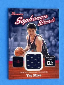 Camiseta deportiva Bowman Yao Ming Game 2003 Sophmore Strands Game Worn - Imagen 1 de 3