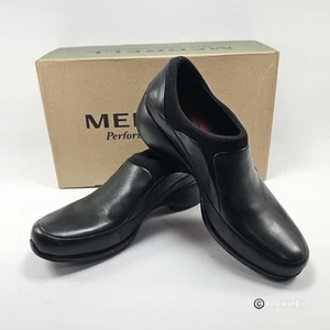 Merrell Spire Stretch Womens 7.5N NARROW Black Slip On Leather Shoes J43962 NOS - Picture 1 of 22