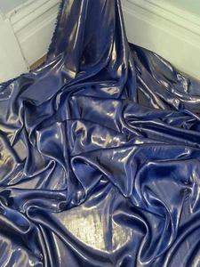 1 meter lightweight royal blue/gold shimmer satin fabric..58” wide (147cm) - Picture 1 of 6