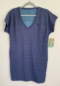 Title Nine Women's Hiolani V Neck Short Sleeve T-Shirt Dress Navy Blue Sz XS NEW - Picture 1 of 10