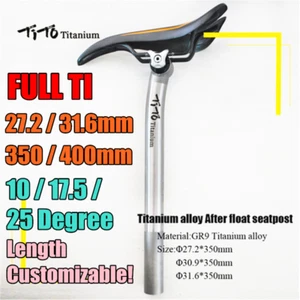 350mm 400mm MTB Road Bike TItanium 10-25° offset After Float Seatpost 27.2/31.6 - Picture 1 of 18