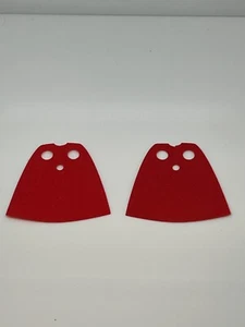 Lego Red Lot Of 2 Minifigure Cape Cloth, Standard - Starched Fabric 3.9CM B#15 - Picture 1 of 1