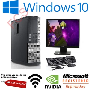 FAST GAMING DELL BUNDLE TOWER PC FULL SET COMPUTER SYSTEM INTEL i3 8GB 1TB GT710 - Picture 1 of 6