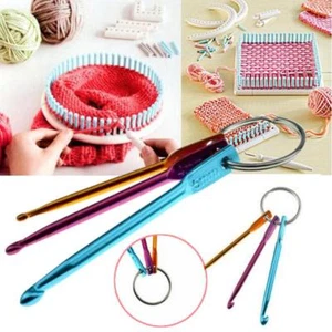 3pcs Knit Needle Crochet Hook Keychain Keyring Handle Knitting Weave Tool FY - Picture 1 of 6