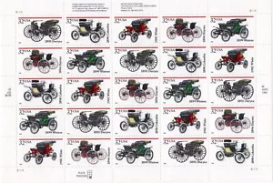 Scott #3023a (3019-23) Antik Autos Vollblatt mit 25 Briefmarken - postfrisch - Bild 1 von 2
