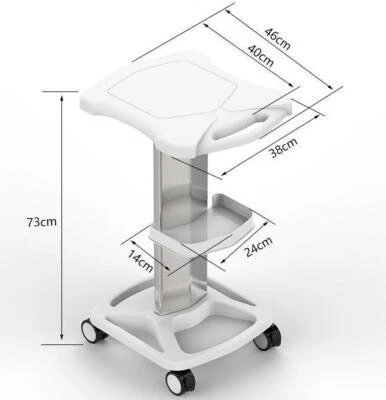 3 Tiers ABS Aluminum Alloy Medical Cart Mobile Lab Trolley Hospital Utility - Image 1 of 4