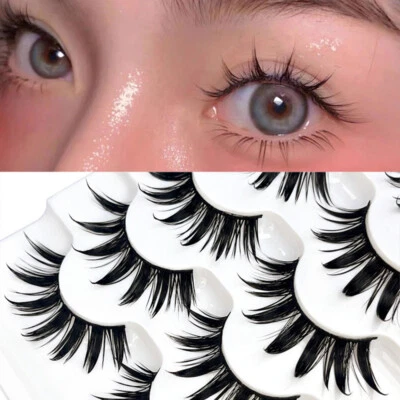 Thick False Eyelashes Manga Cross Curling Natural Fairy Lash Extension Big Ey ↔ - Image 1 of 4