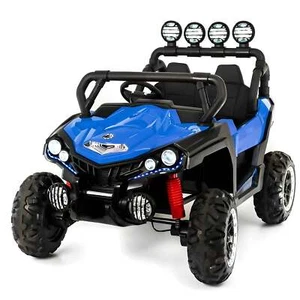 Voiture auto 24V 2 places 4x4 UTV - Camion enfant électrique tout terrain bleu avec télécommande - Photo 1 sur 5